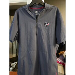 Nike Houston Texans NFL Onfield Short Sleeve Quarter Zip Windshirt Navy Blue XL